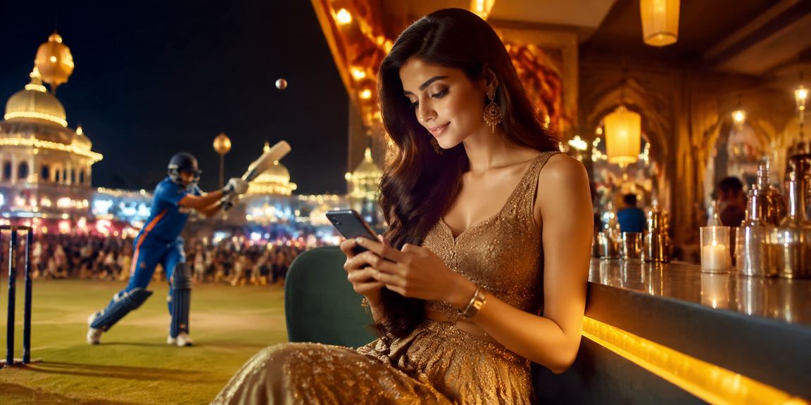 Young woman enjoying cricket betting nightlife in Mumbai